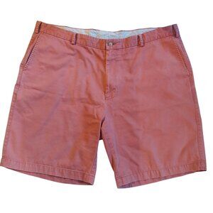 Peter Millar Mens Pima Cotton Flat-Front Shorts 44 Coral Made In Peru Resort Bea